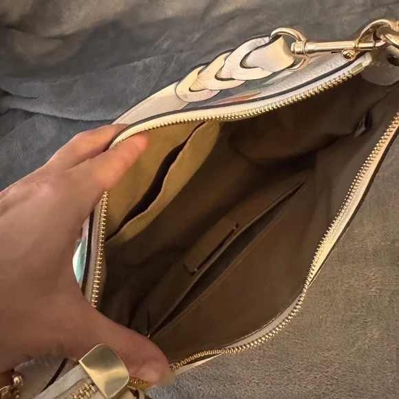 Coach White Shoulder Bag with Floral Accents - Picture 5 of 6